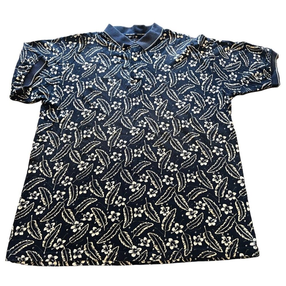 FAIRWAY SPORT X STEVE STRICKER Polo Shirt Men Floral Hawaiian Golf Size XL‎ Prep